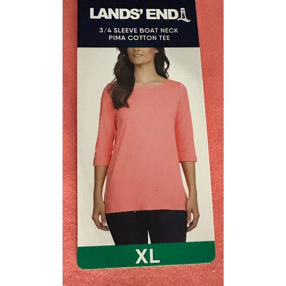 3/4 Sleeve Boat Neck Pima Cotton Tee - NWT - Picture 1 of 8